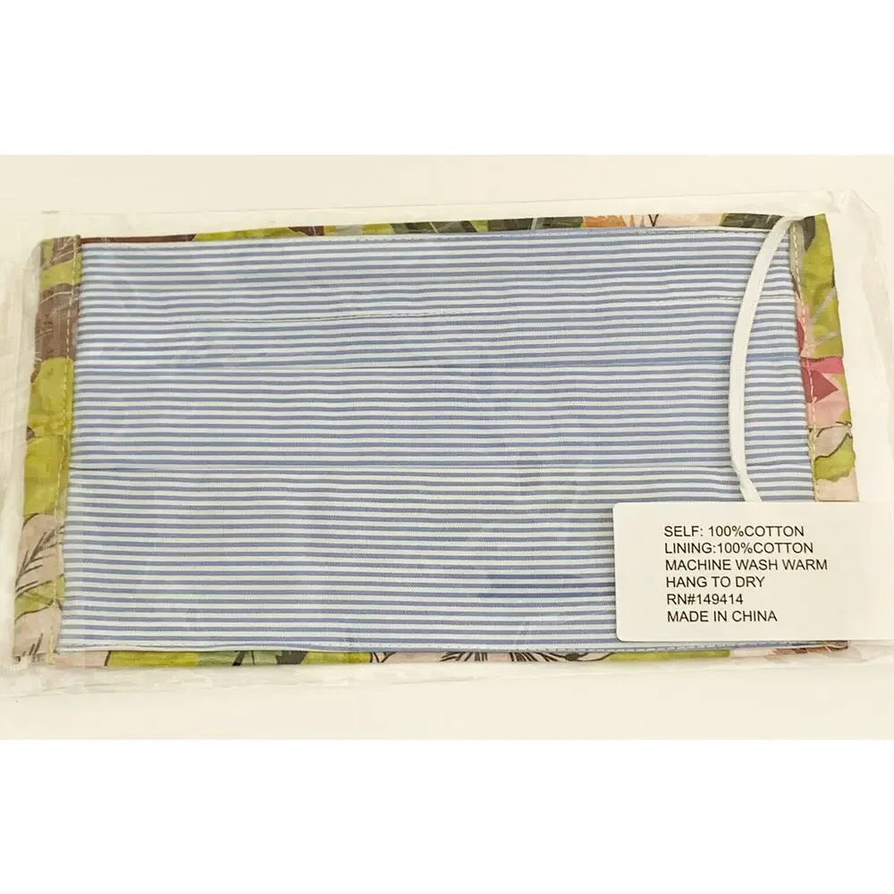 JOHNNY WAS Face Mask Designer Cotton Sateen Face Mask Face Covering